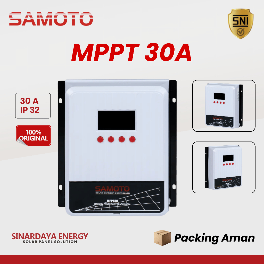 Controller MPPT 30A 12V 24V Solar Charge Controller High Efficiency - SCC MPPT 30 Ampere