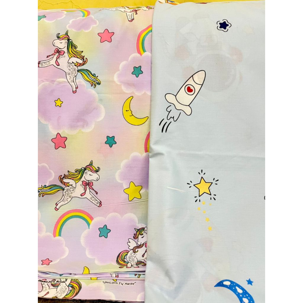 Kain Sprei Potongan Sisa Bahan Katun Lokal Star, Beverly dll Lebar 2,5m Harga 1/2m
