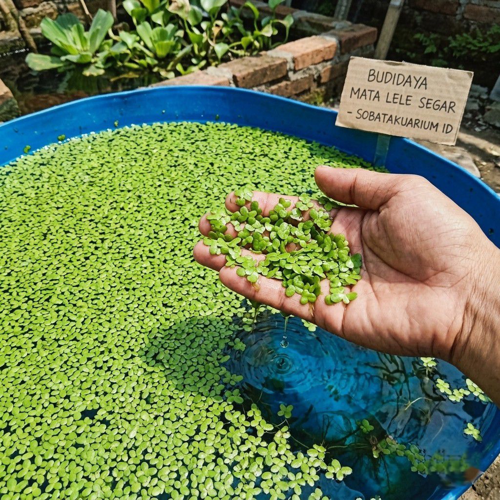 Lemna Minor Tanaman Air Mata Lele - Pakan Ikan Alami dan Filter Penjernih Air Kolam Aquarium