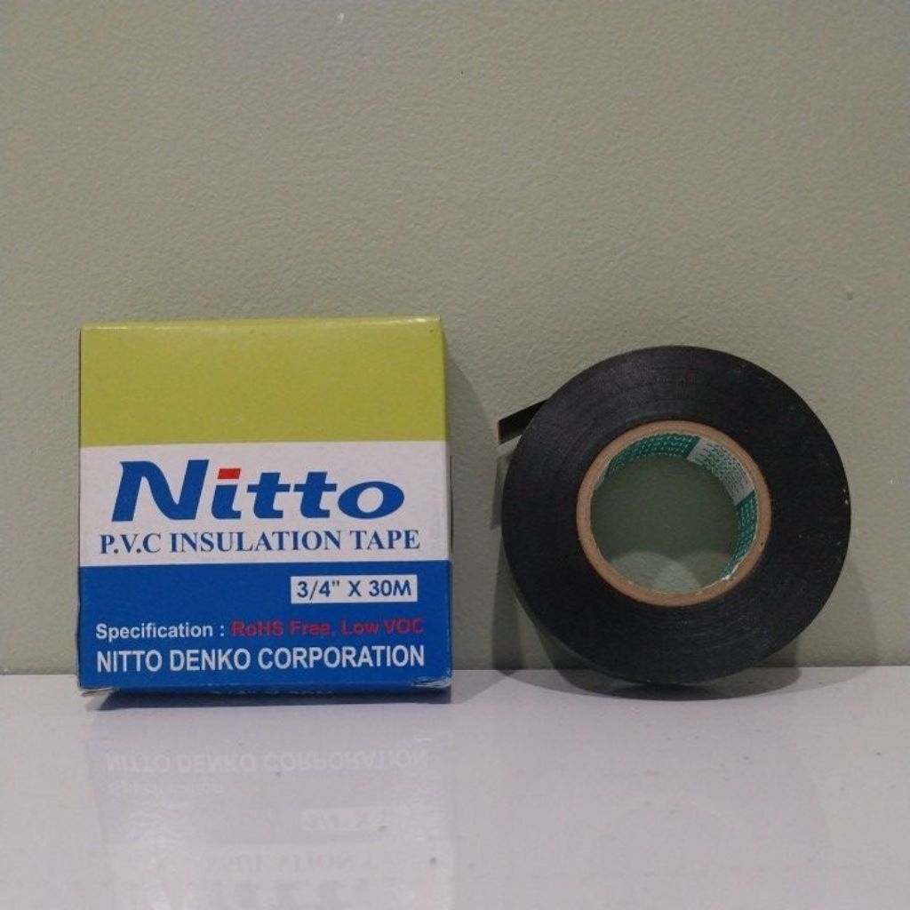 NITTO ISOLASI KABEL 3/4" × 30M RAKIT KABEL BODY MOTOR MOBIL HITAM