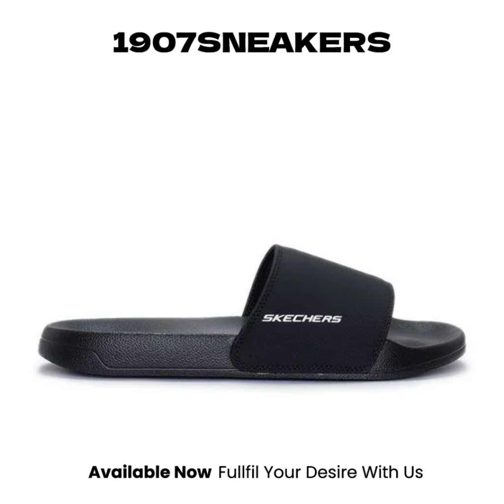 Sepatu Sendal Pria Skechers Slide - Black SKE8790214B005007