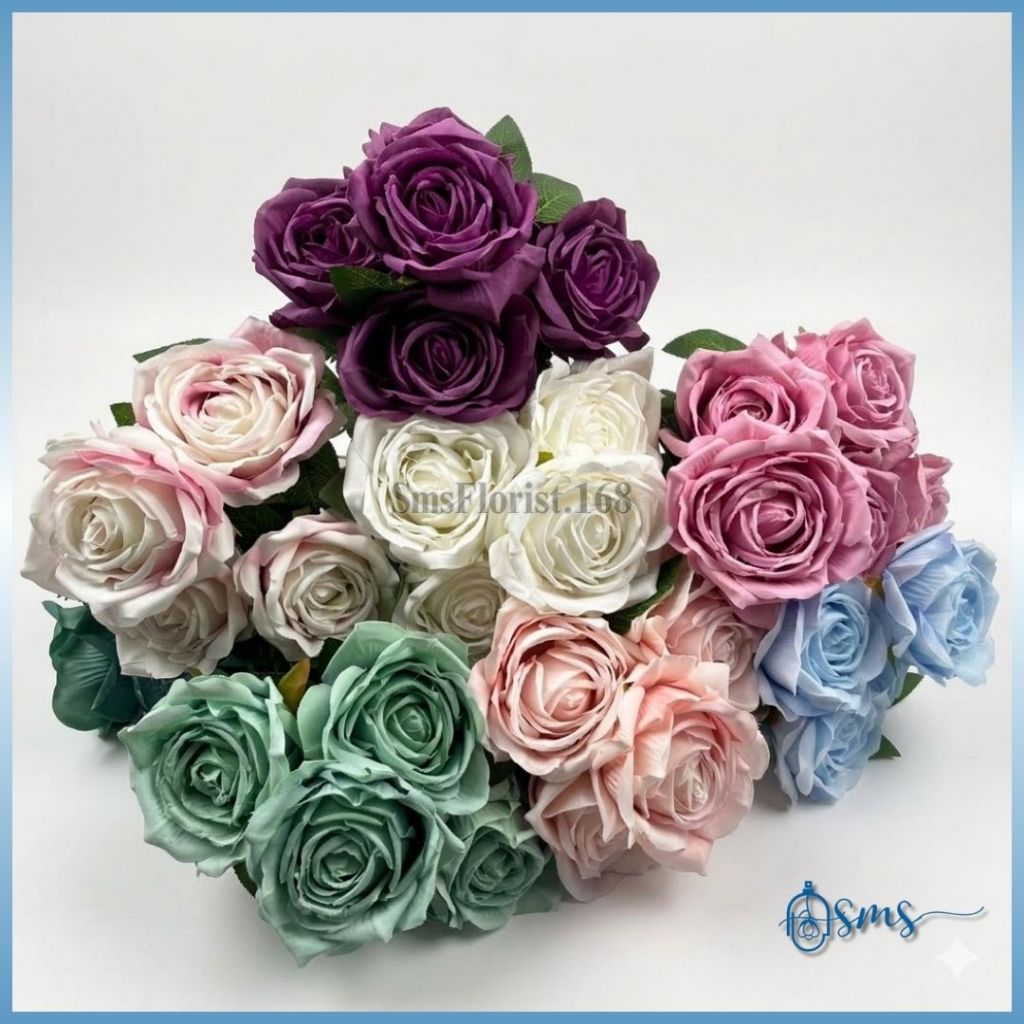 Bunga Mawar Real Rose Holland K5 Artificial 43cm - Import