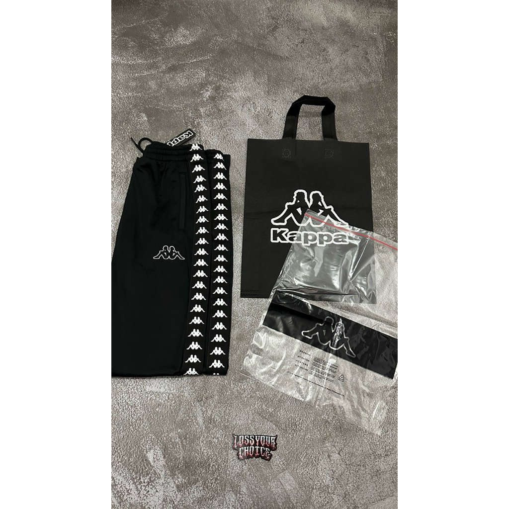official original trackpants kappa new black on black