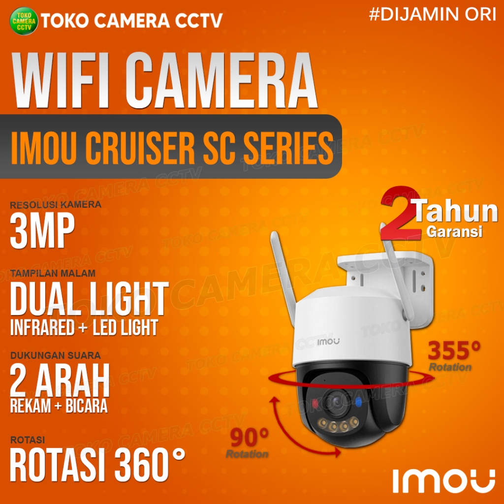 CCTV WIFI OUTDOOR PTZ IMOU CRUISER SC 3MP KAMERA CCTV PINTAR BERSUARA BERWARNA