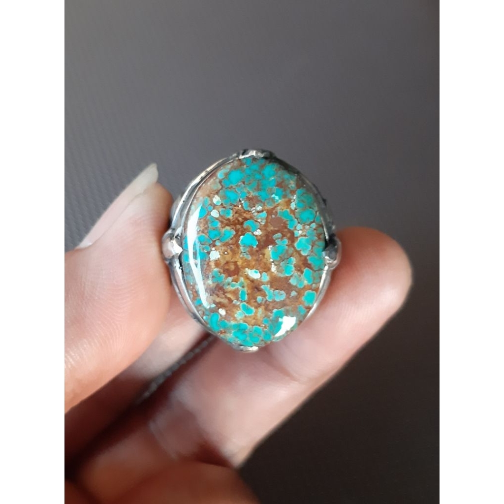Natural Pirus Persia Biru Urat Merah Spyderweb