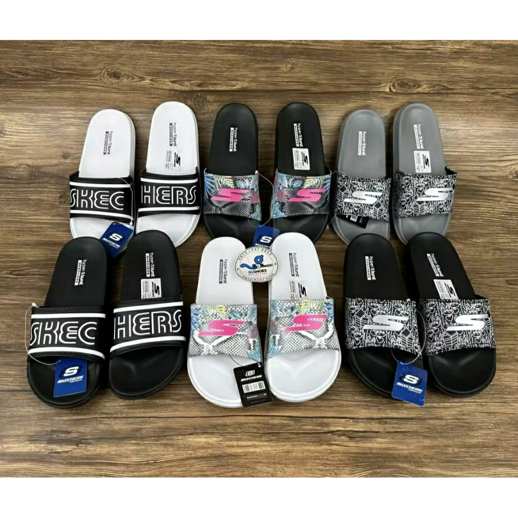 sandal slip on skechers - sandal slop pria