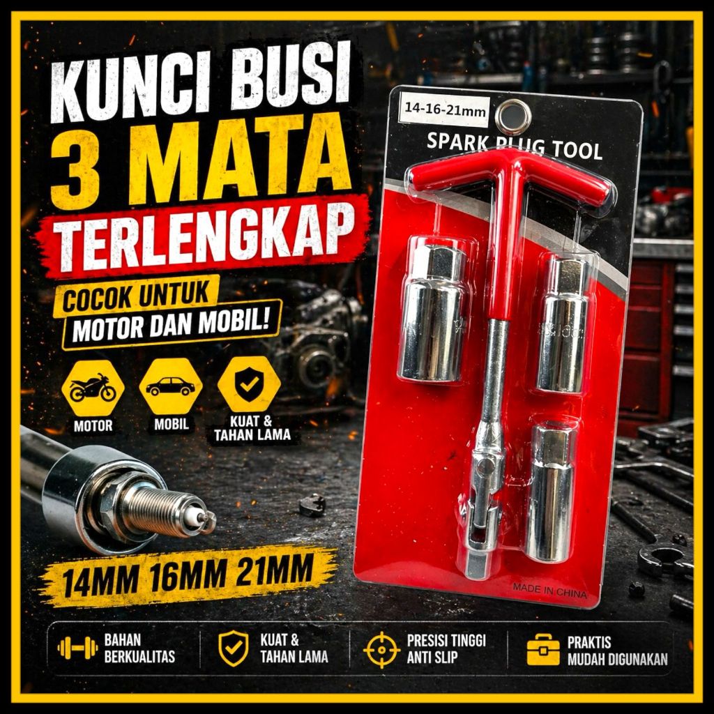 Kunci Busi 14 16 21 kunci busi mobil kunci busi motor kunci busi motor matic 14mm 16mm 21mm 14 mm 16