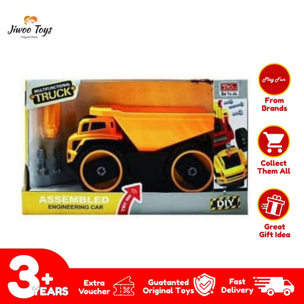 Mainan Mobil DIY Assembled Dump Truck Sound And Light MMX-77024