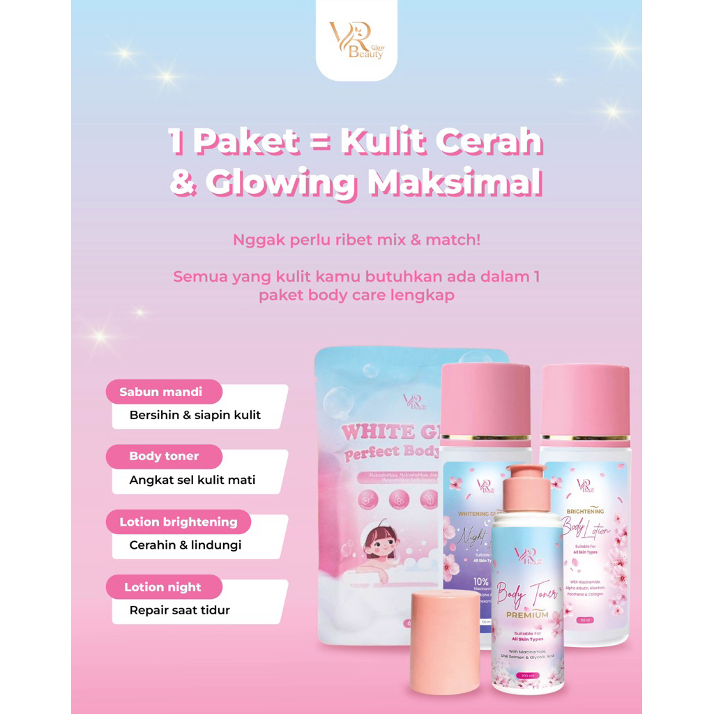 PAKET LOTION VR SKINCARE WHITENING (KEMASAN TERBARU)