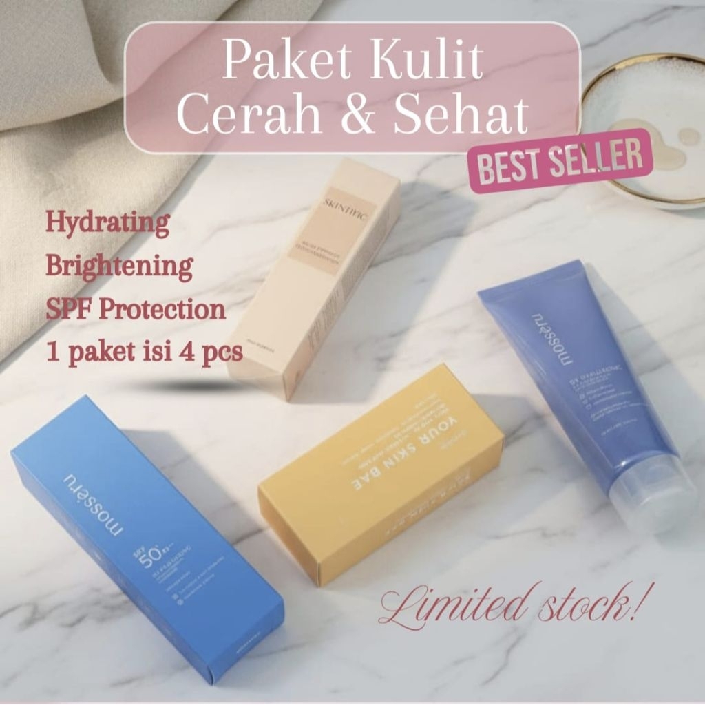 Paket Skincare Mosseru Skintific Avoskin Hydrating Brightening SPF Protection