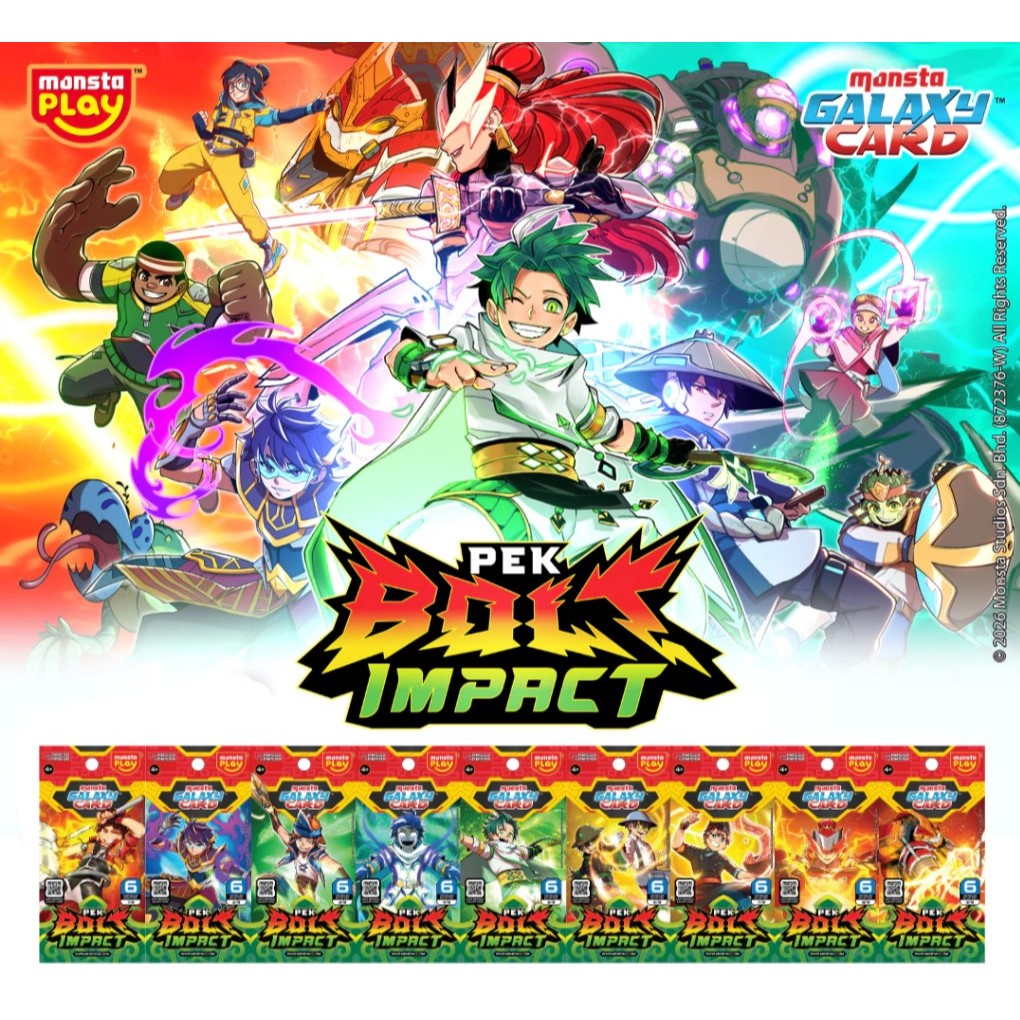 Boboiboy Monsta Galaxy Card Pek : Bolt Impact - Champions Rise - Mecha Strike - Blazing Frost - Hero