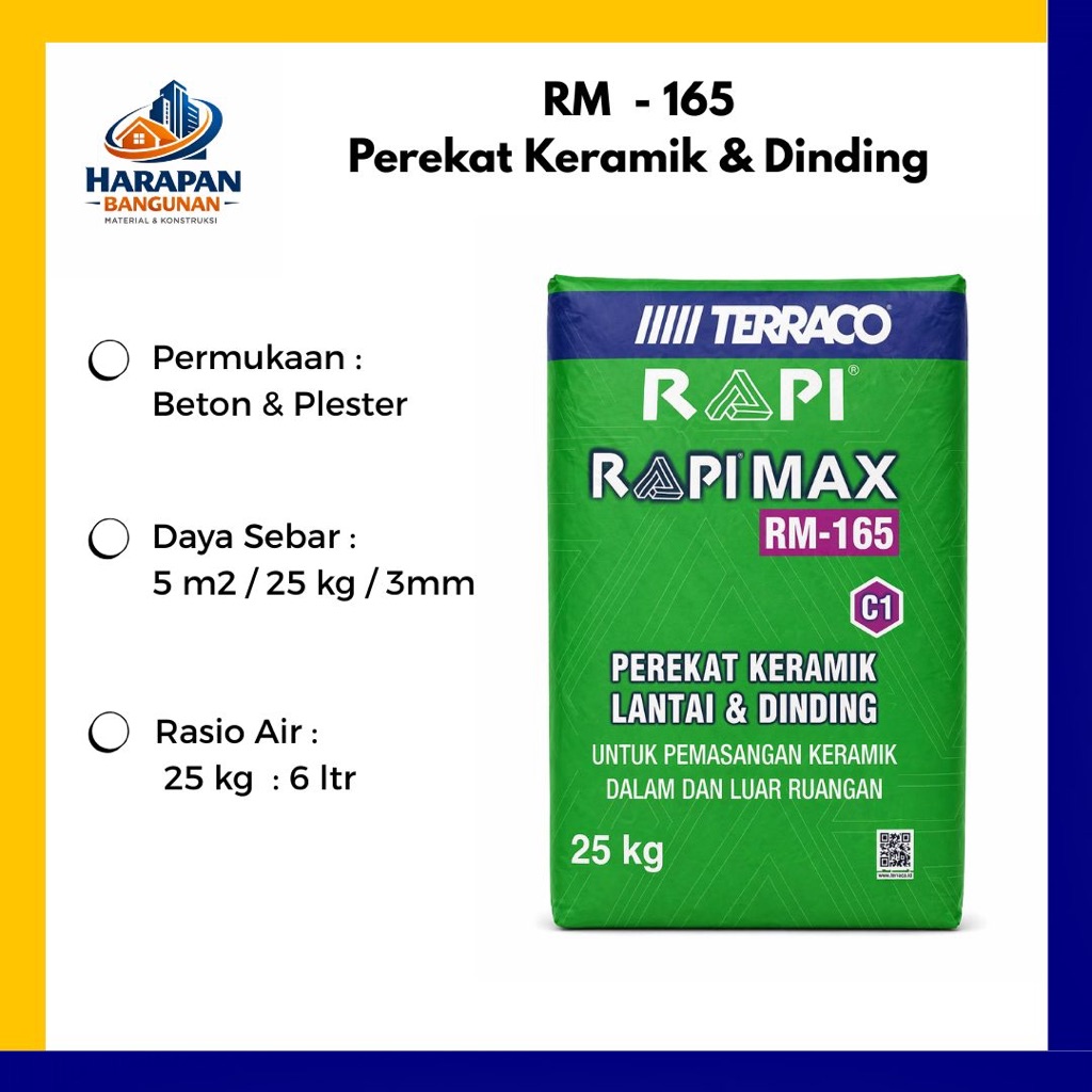 RM 165 - Rapi Semen Perekat Keramik dan Dinding 25 kg