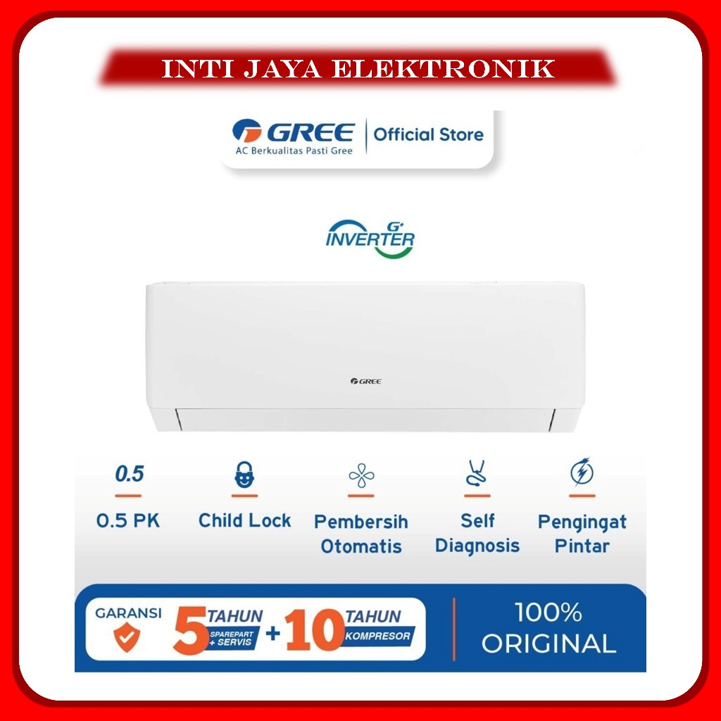 PALEMBANG SUMSEL - AC GREE INVERTER 1/2 PK - 1 PK GARANSI PEMASANGAN PASTI DINGIN