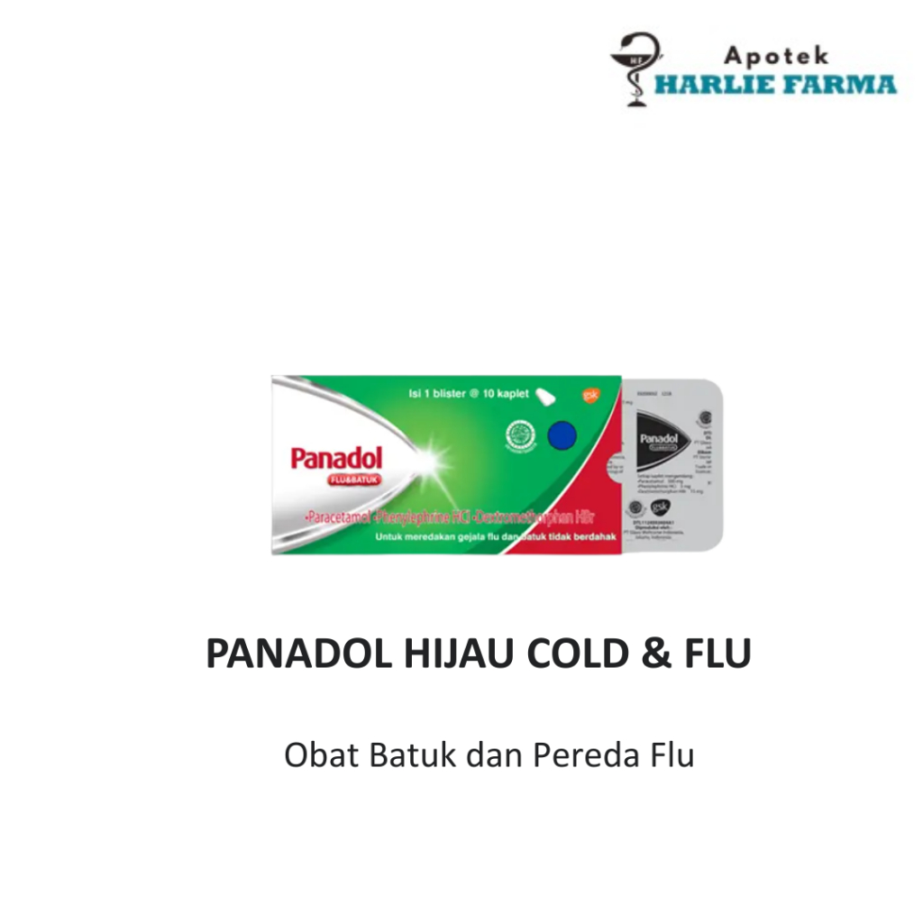 Panadol Flu & Batuk 10 Kaplet - Obat Batuk dan Pereda Flu