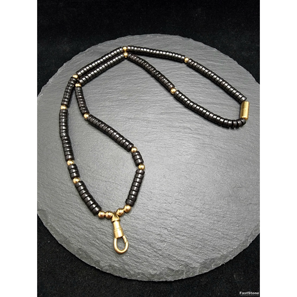 Kalung Liontin Amulet Tempurung Kelapa Stainless Choker 60cm J296