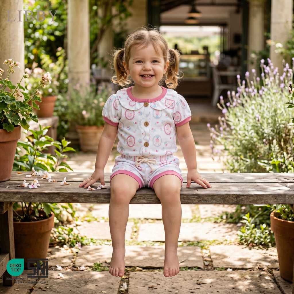 Libby Rocco set pendek motif - LIBBY Earth Stelan Rocco Set Pendek Celana Pendek