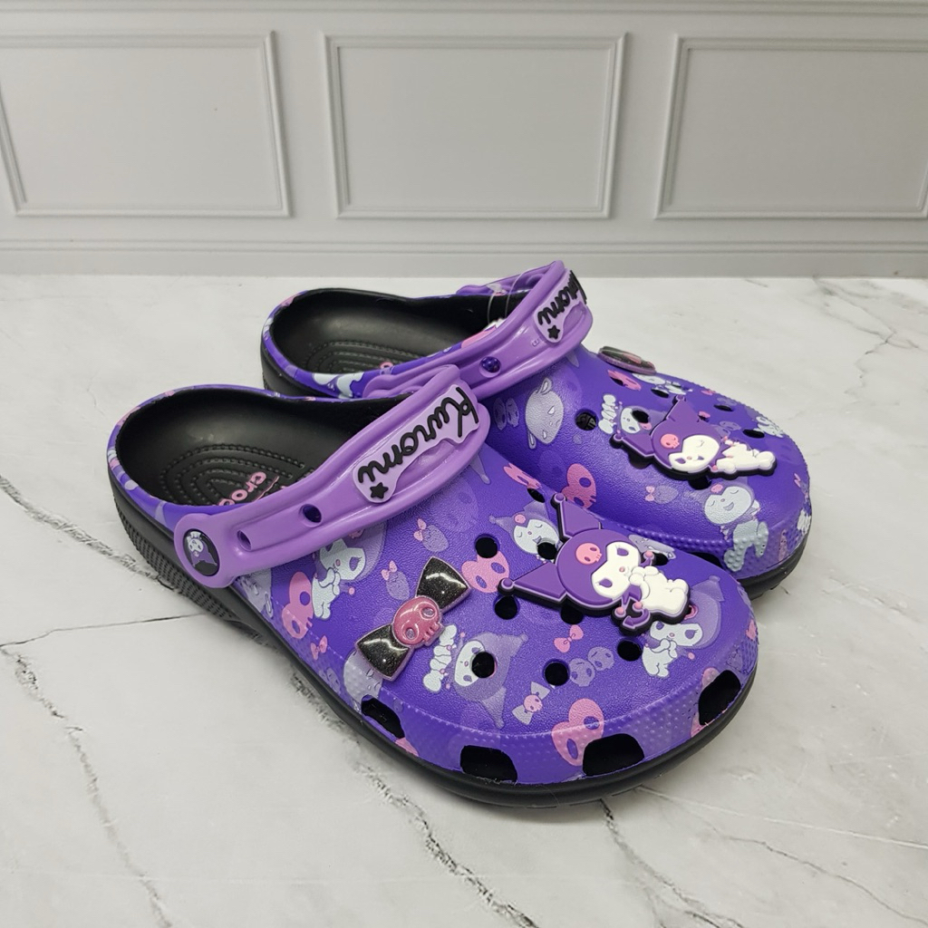 SANDAL CRQCS KUROMI KIDS & DEWASA/KUROMI/SANDAL ANAK/SANDAL WANITA (MIRIP CROCS KUROMI)