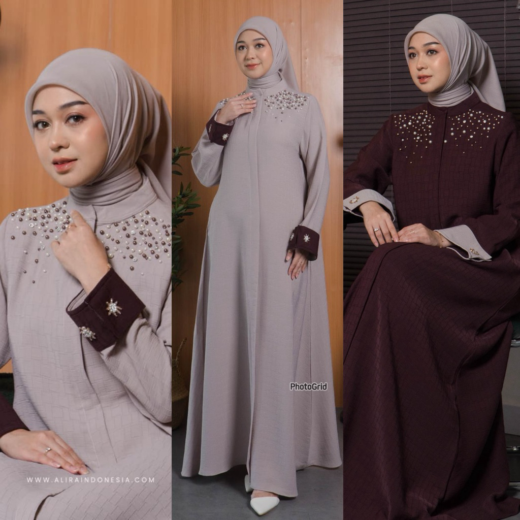 CASSIE DRESS BY ALIRA FASHION/gamis mewah bahan eksklusif/dgn aksen payet handmade/bisa cod