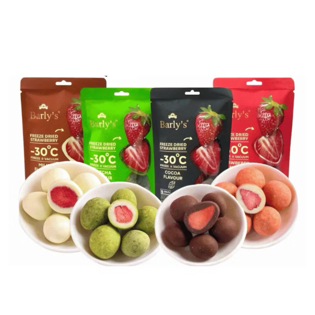 Barly’s Freeze Dried Strawberry Cocoa Flavour, Milk Flavour, Matcha Flavour & Strawberry Flavour (60