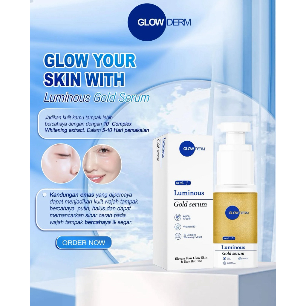 Glowderm Luminos Gold Serum dengan Kandungan Emas 10 Complex Whitening Extract