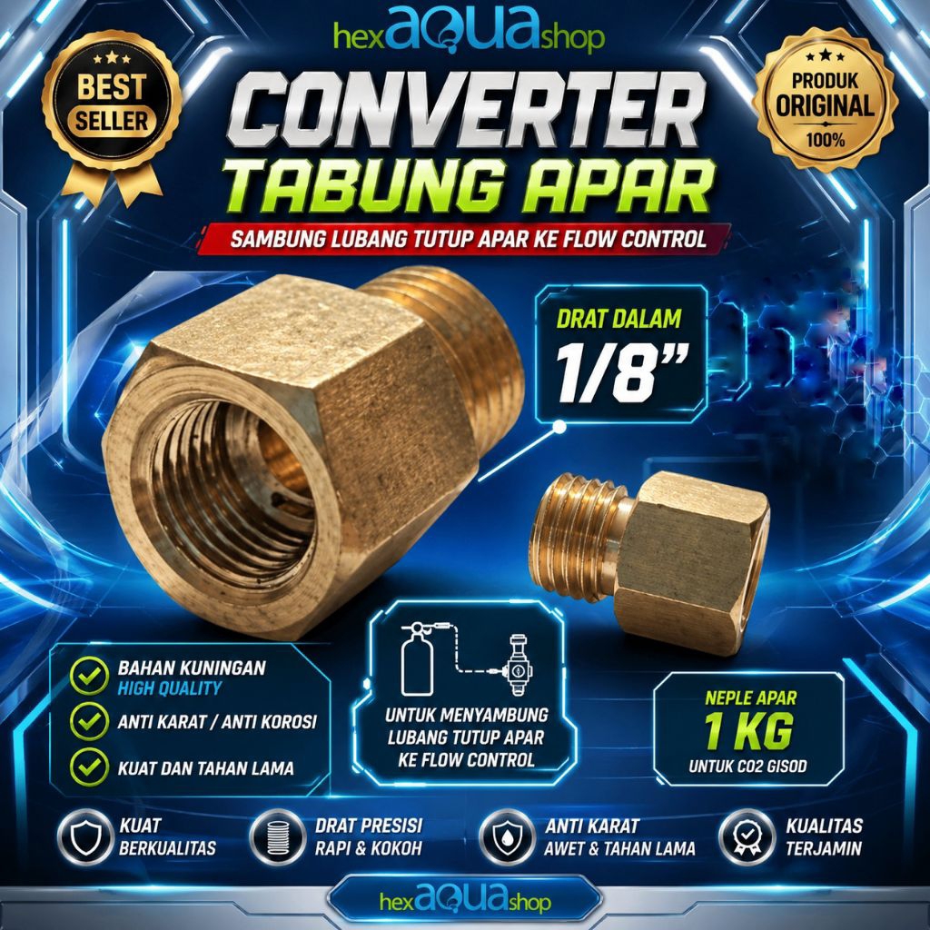 Converter tabung apar 1kg - Nepel - untuk untuk co2 diy cisod