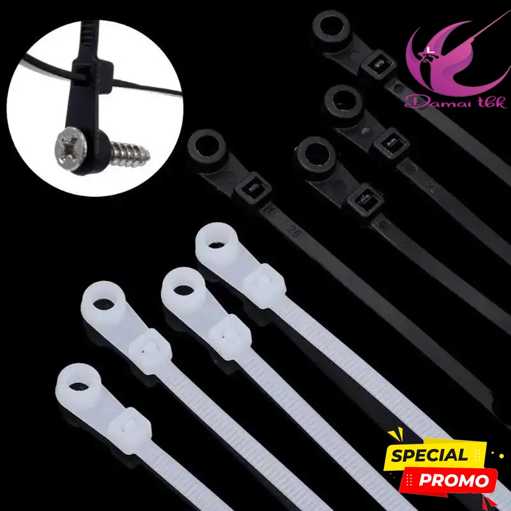 (100Pcs) Kabel Ties Zip Screw Reusable - Kabel Ties Reusable With Hole Screw