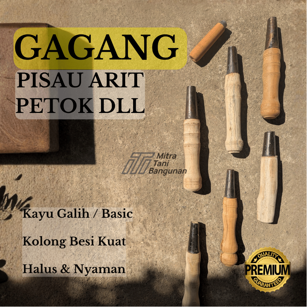 Gagang Pisau Sabit Arit Caluk Bedok Bodheng | Bahan Kayu Sono & Akasia Berkualitas