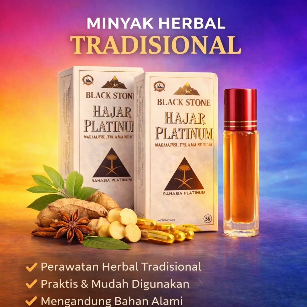 HAJAR PLATINUM - SA'ADAH Minyak Pijat Oles Herbal Pria Memelihara Stamina Pria Obat Tradisional Alam