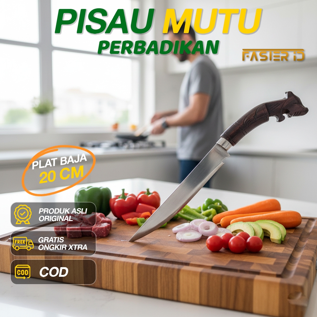 Pisau Sembelih Ayam Pisau Baja Tajam Motif Simpay