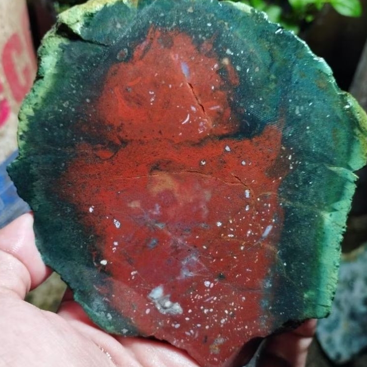 suiseki batu alam bahan batu akik lempengan bloodstone nagasui nogosui super red cocok digosok buat 