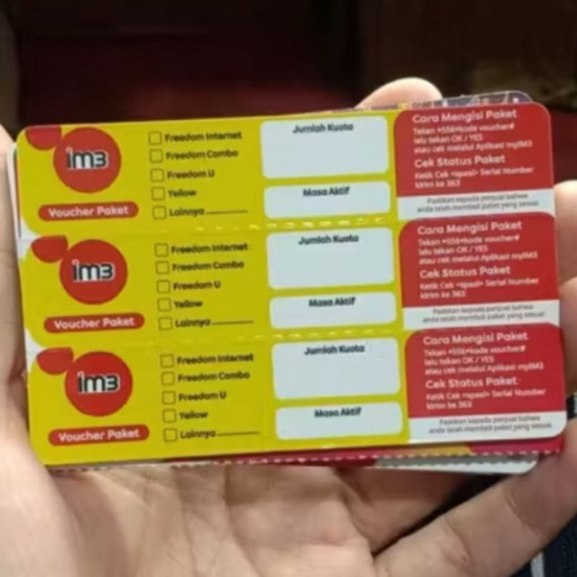 Voucher Kosong IM3 Indosat 3-in-1, Praktis dan Fleksibel vocher kosngan