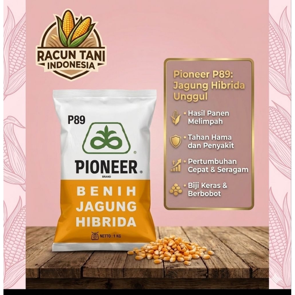 Benih jagung hibrida Pioneer P89 kemasan 1kg Original