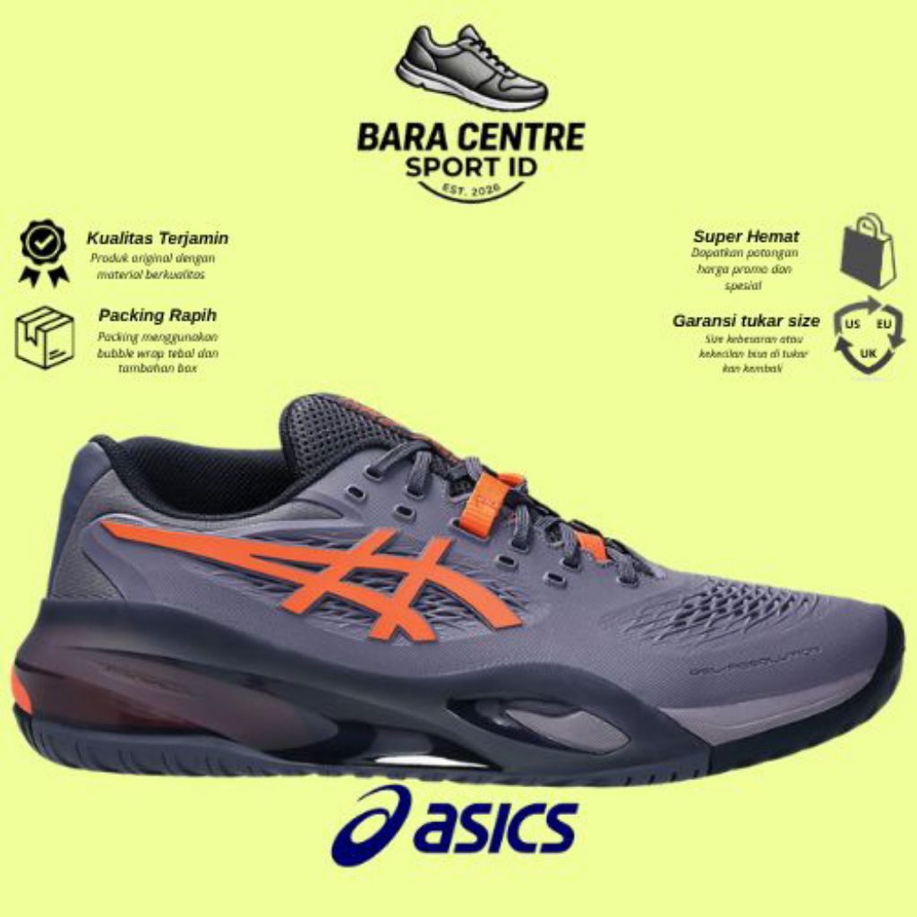 Asics Sepatu Padel Or Tenis Gel-Resolution X Clay Wide Greyish Purple (All Court)