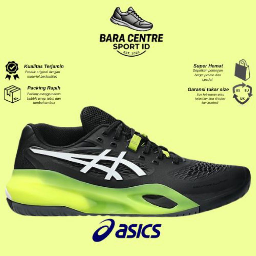 Asics Sepatu Padel Or Tenis Gel-Resolution X Clay Wide Black White (All Court)