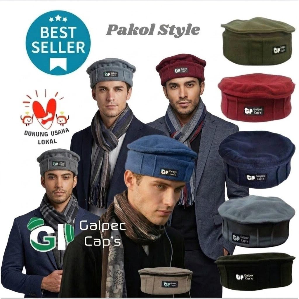 Peci Anak Muda Pakol Lipat / peci hijrah / peci afgan / peci pakol/ peci lipat /topi / peci kupluk