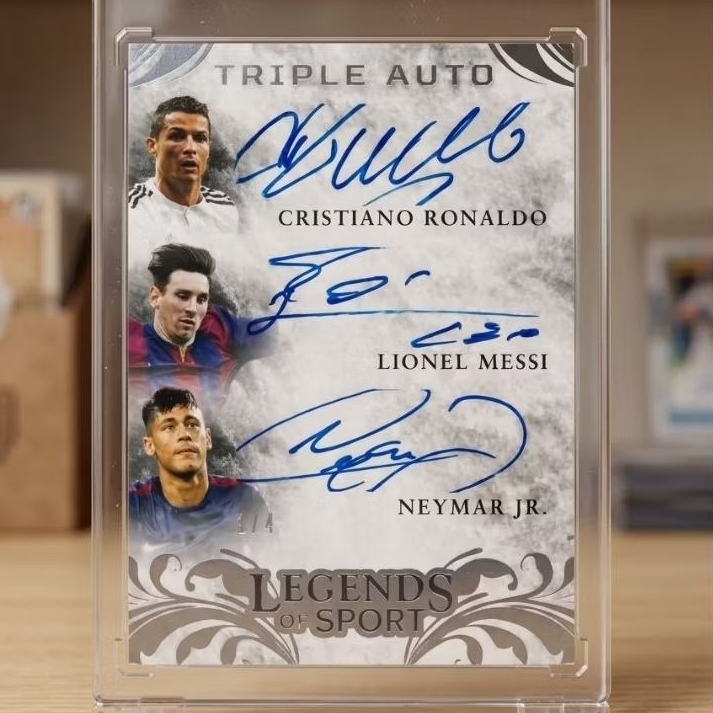Fullprint Replica Kartu Mainan Anak Jadul Bola tanda tangan Messi, Ronaldo, Neymar