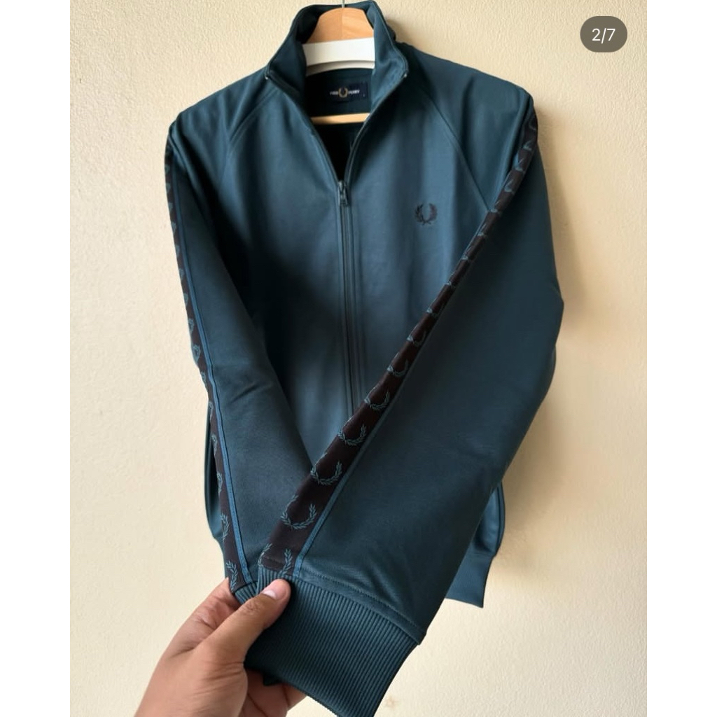 Tracktop Fred Perry Contrast Tape petrol blue/navy size L ORIGINAL (rare item)