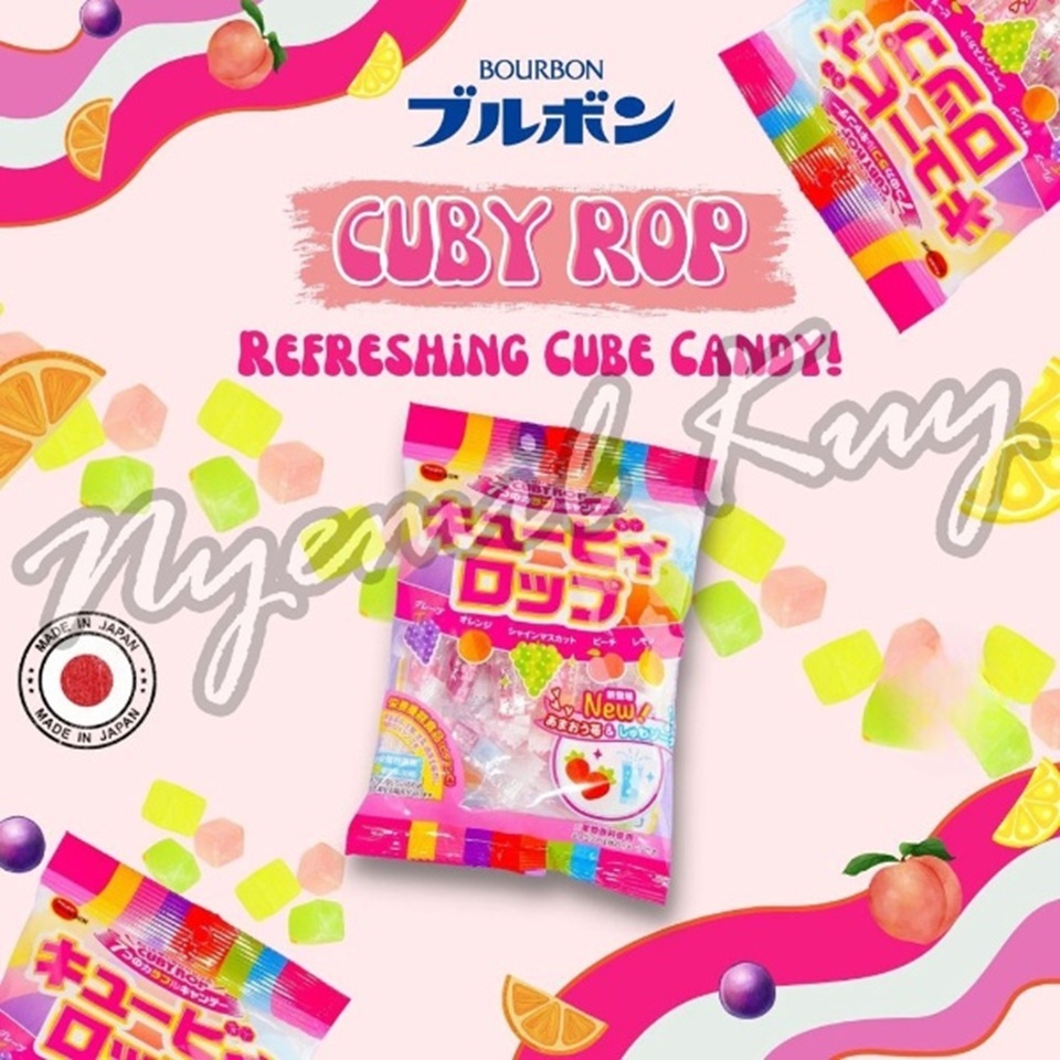 Bourbon Cuby Rop Candy Japan - Permen Aneka Rasa Buah - Bourbon Permen B2B Jepang 100g