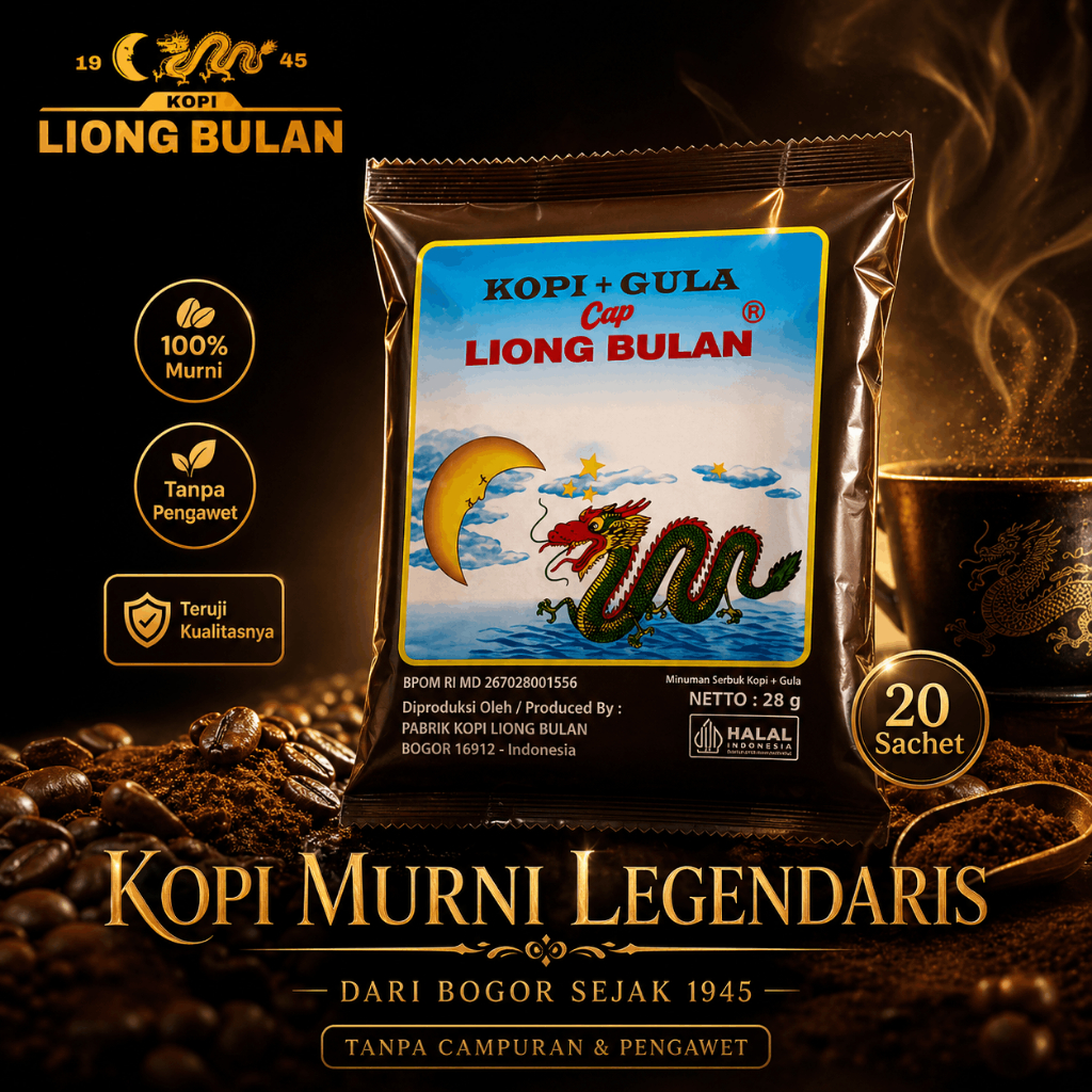 Kopi Liong Bulan Bogor Plus Gula | Kopi Liong