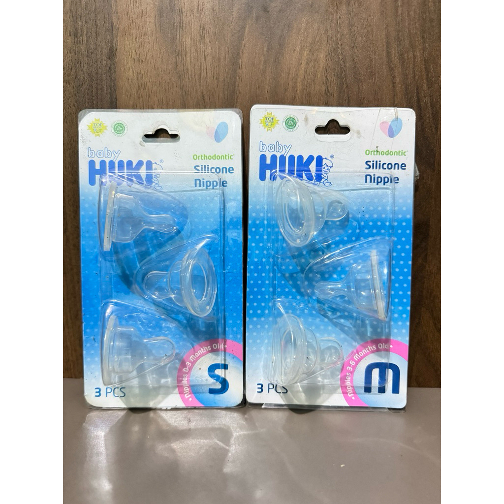 Huki Dot Gepeng Orthodontic Silicone Nipple Isi 3 Pcs / Dot Bayi Gepeng HUKI / HUKI DOT BAYI