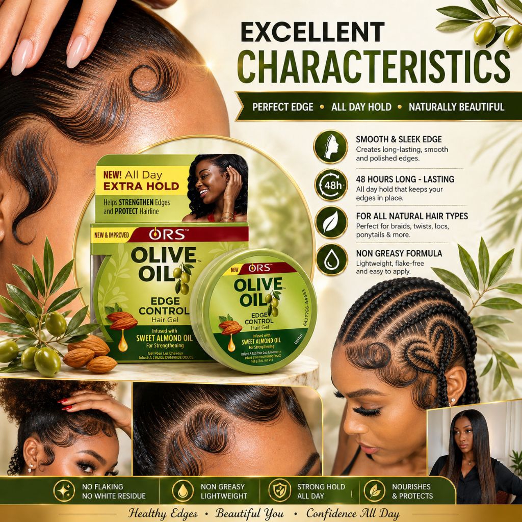 ORS Olive Oil Edge Control 64g | Hair Gel Extra Hold Tahan Lama Anti Frizz