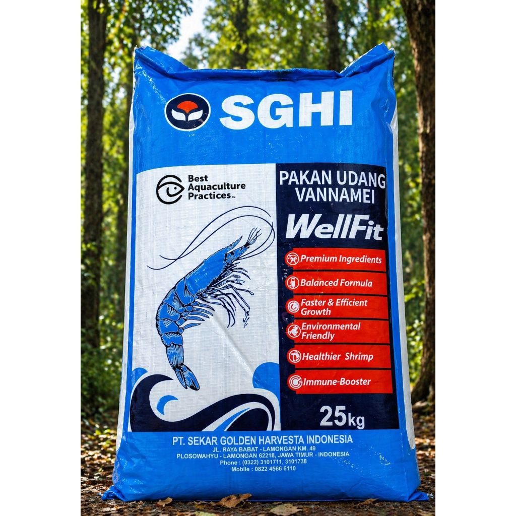PAKAN UDANG WELFIT 25kg PAKAN UDANG VANAME 25kg PAKAN IKAN PAKAN TENGGELAM