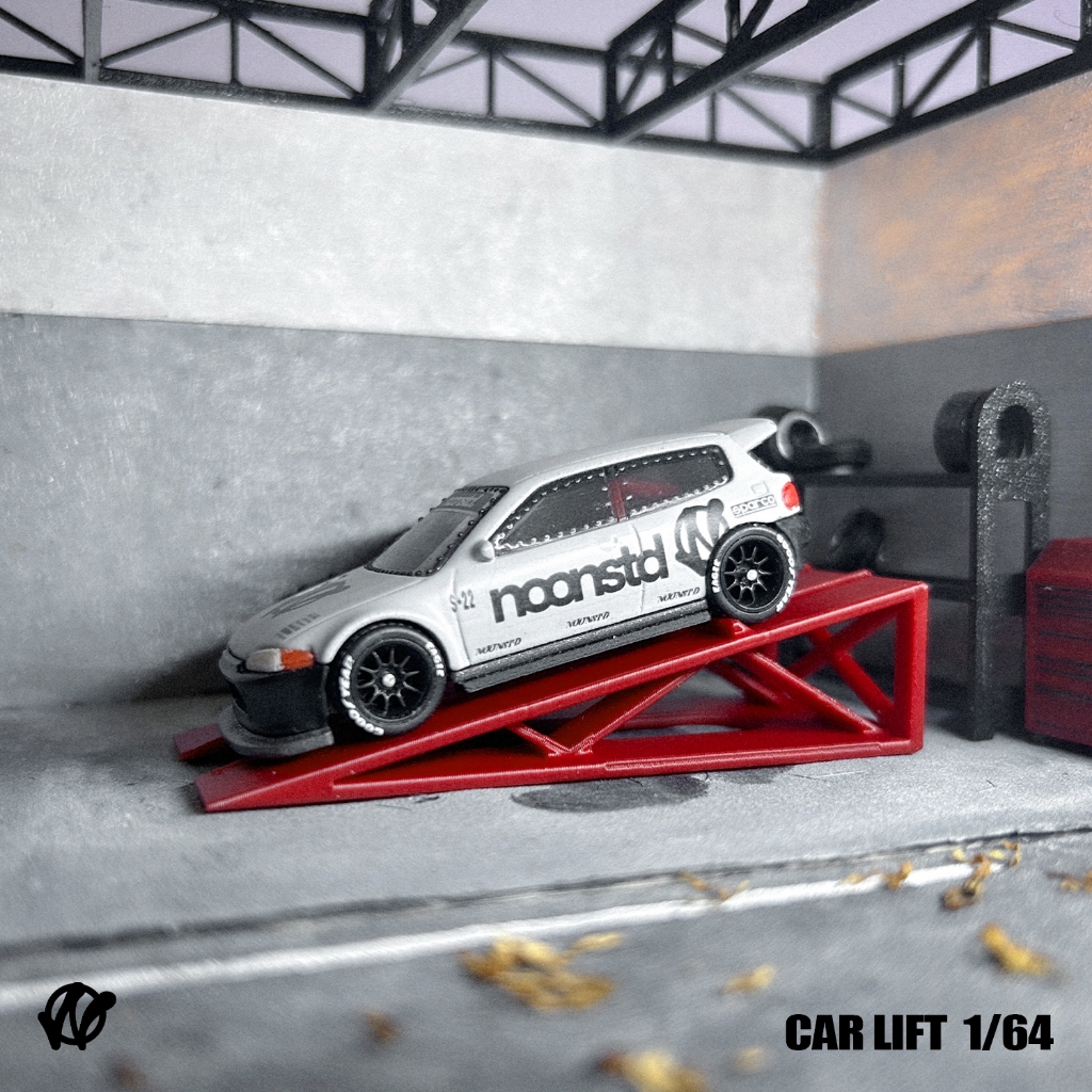 Diorama Ramp Mobil 1:64 – Miniatur Ramp Bengkel / Aksesoris Diorama Diecast