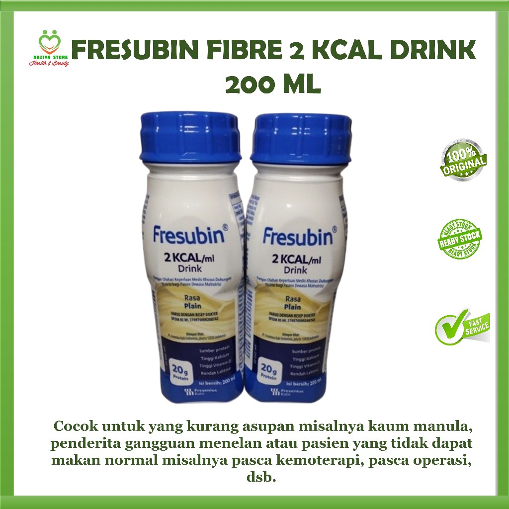 FRESUBIN FIBRE 2 KCAL Drink 200 ml Susu Tinggi Kalori,Susu Manula Drink plain