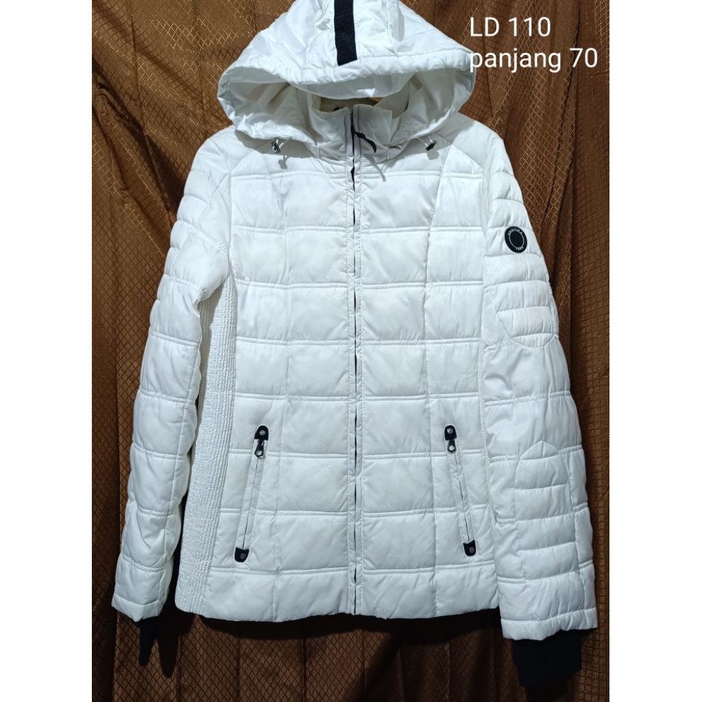 jaket hoodie winter putih jaket puffer putih hoodie jaket musim dingin putih hoodie jaket gelembung 