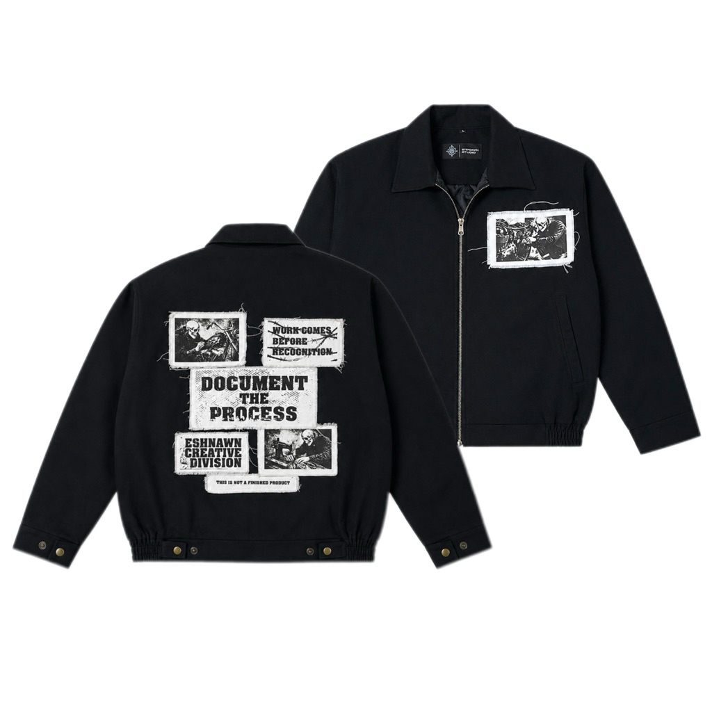 Eshnawn Phase-01 Boxy Work Jacket - Work Jacket Boxy - Jaket Boxy - Work Jacket Pria - Jaket Twill