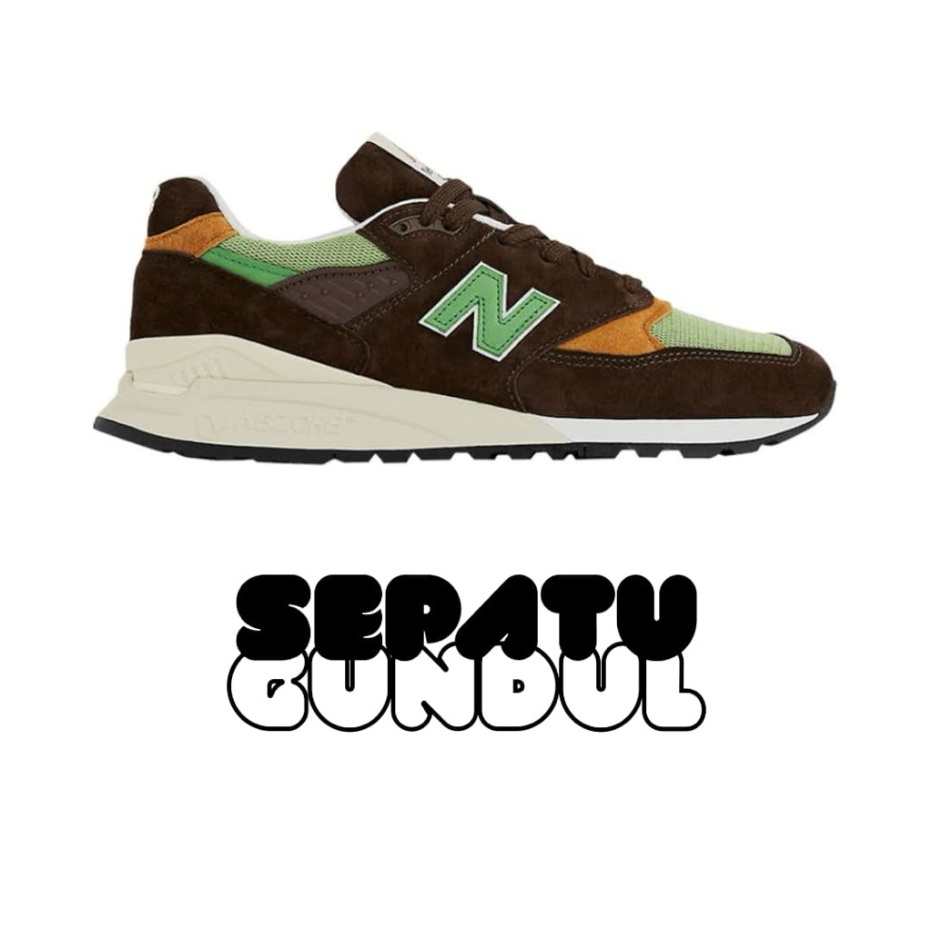 Sepatu Sneakers Pria NB 998 Brown Green Made in USA U998BG