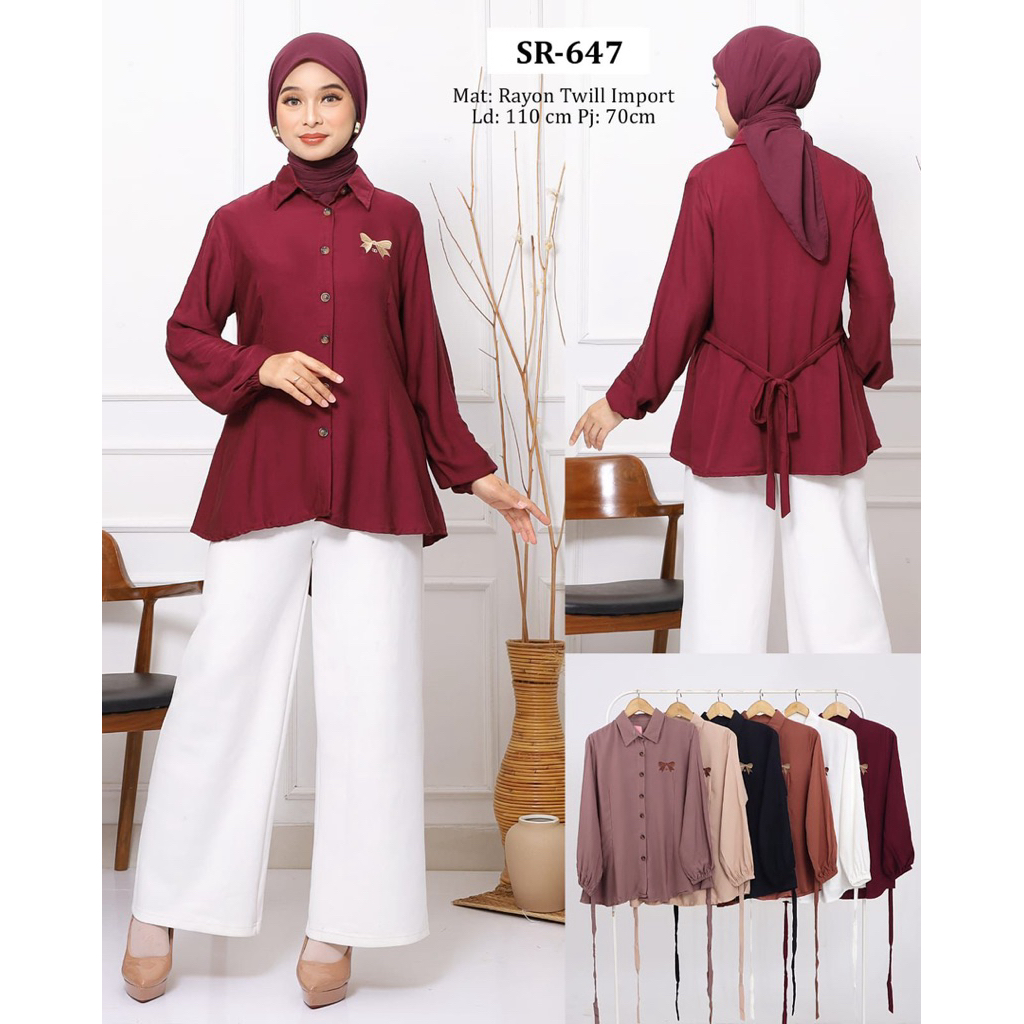 SR-647 - ATASAN / KEMEJA DAILY / OUTFIT DAILY HIJAB / KEMEJA HIJAB HARI-HARI / KEMEJA RAYON / KEMEJA