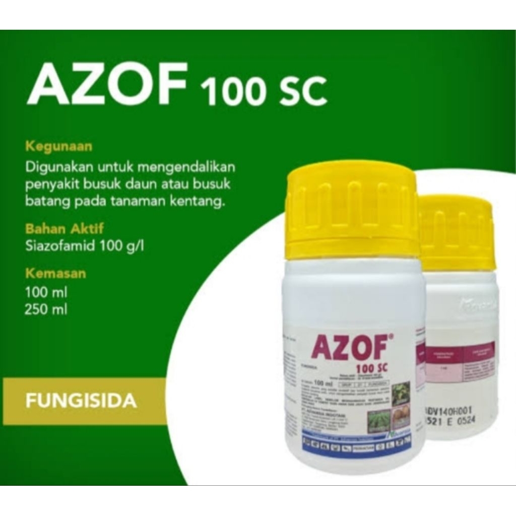 AZOF FUNGISIDA SIAZOFAMID 100SC-kemasan 100ml-250ml (BUSUK DAUN,LODOH PADA TANAMAN)