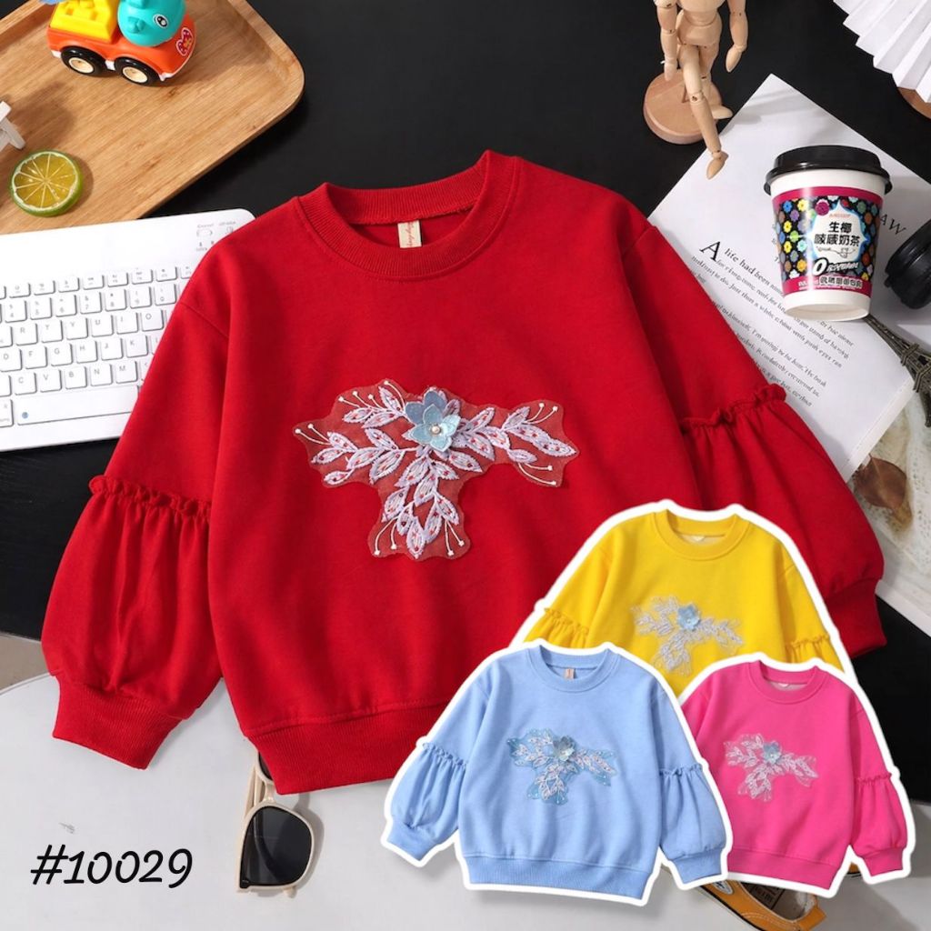 Sweater Anak Perempuan Lengan Balon Import (4Pcs) / Grosir Baju Anak